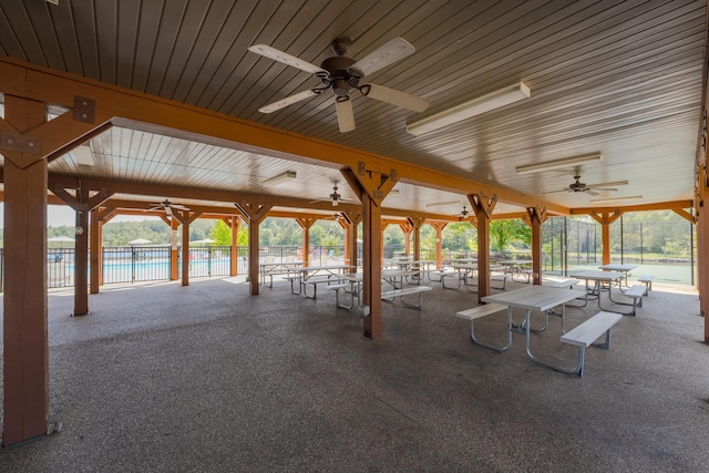 view of property's community featuring a patio area and a swimming pool