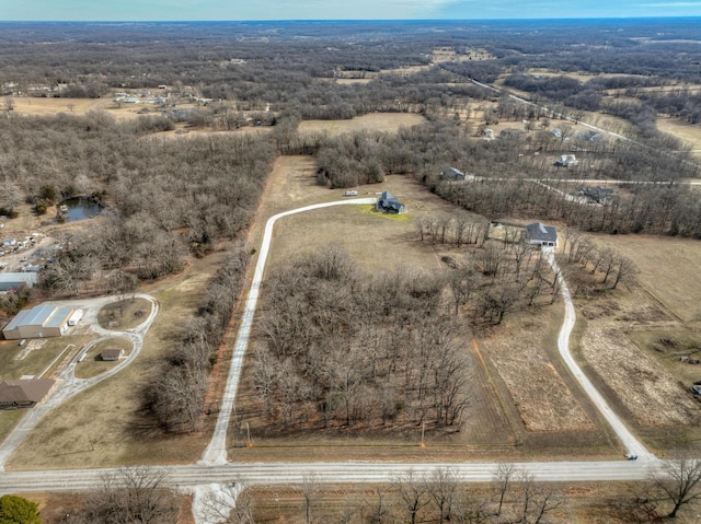 bird's eye view featuring a rural view