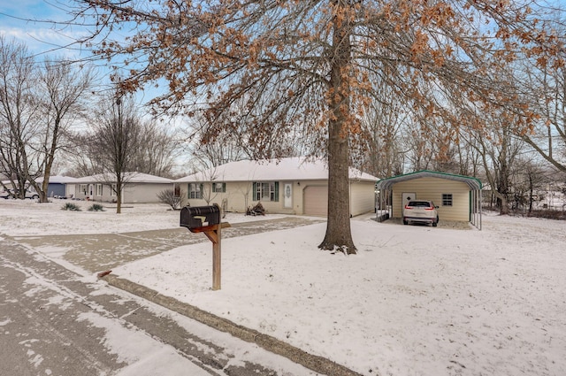 view of front of home featuring a carport