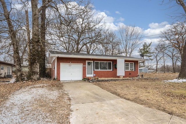 single story home featuring a garage