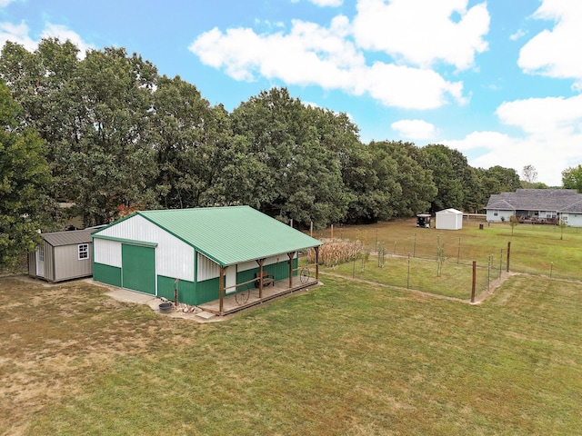 aerial view with a rural view