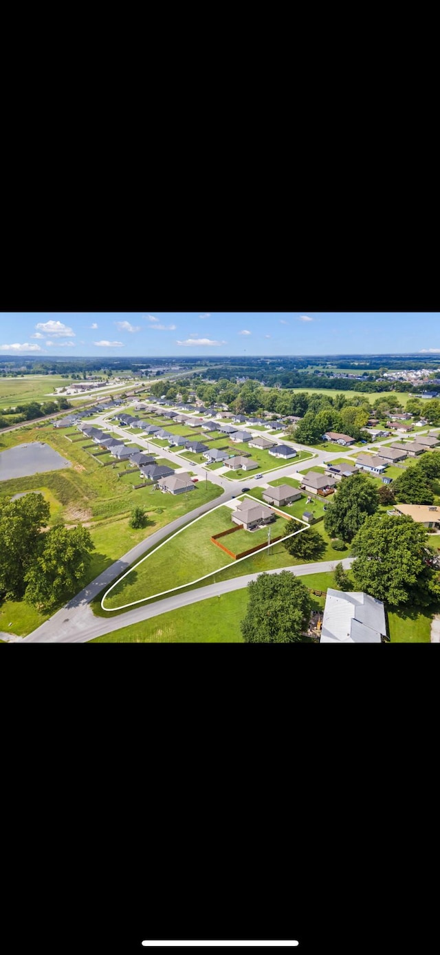 aerial view featuring a residential view
