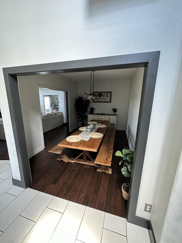 dining area featuring wood-type flooring