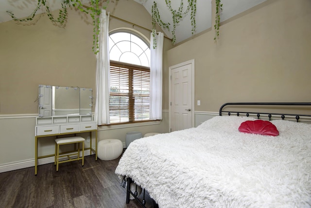 bedroom featuring dark hardwood / wood-style floors