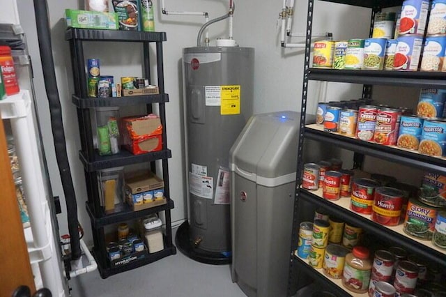 pantry featuring electric water heater