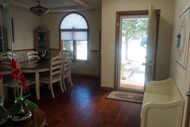 dining room featuring dark hardwood / wood-style flooring