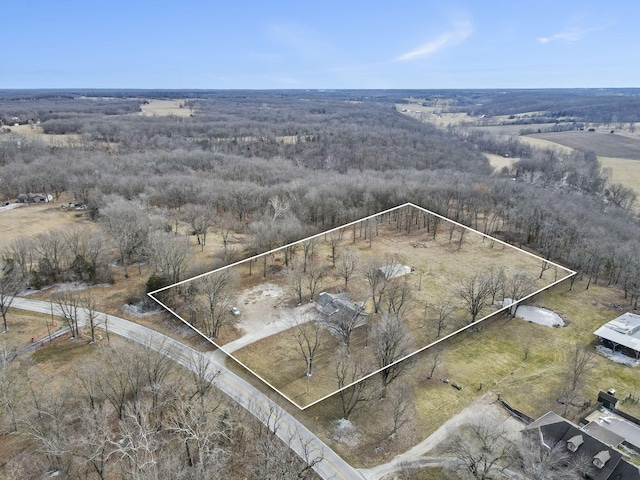 aerial view with a rural view