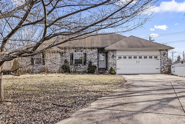 single story home featuring a garage