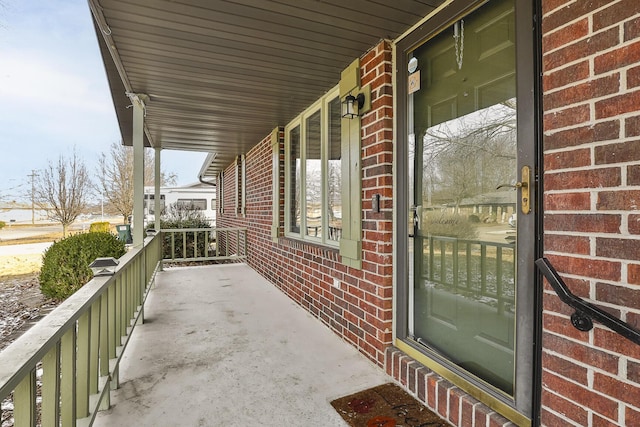 balcony featuring a porch