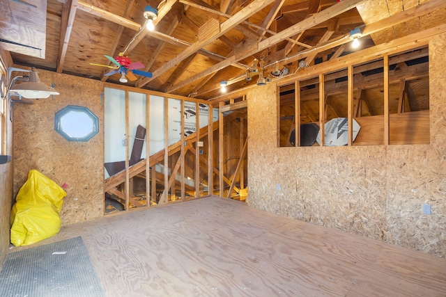 miscellaneous room featuring ceiling fan