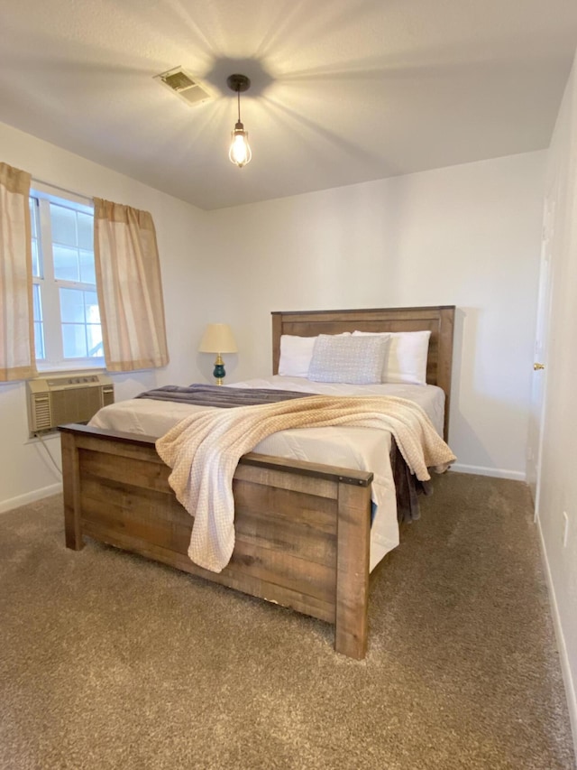 carpeted bedroom featuring cooling unit