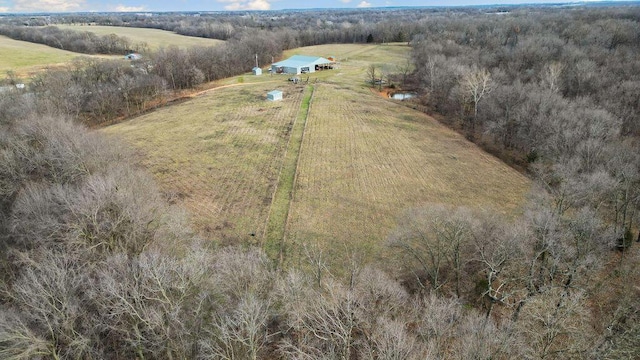 aerial view featuring a rural view