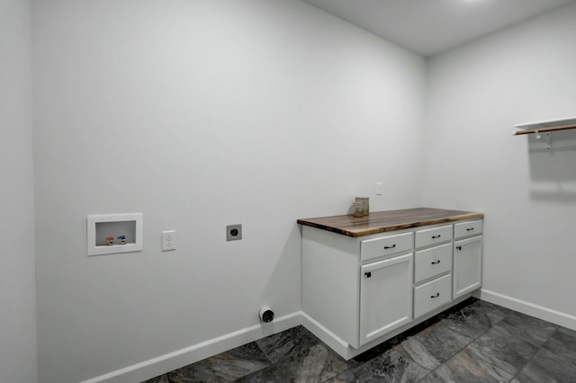 washroom featuring hookup for an electric dryer and washer hookup