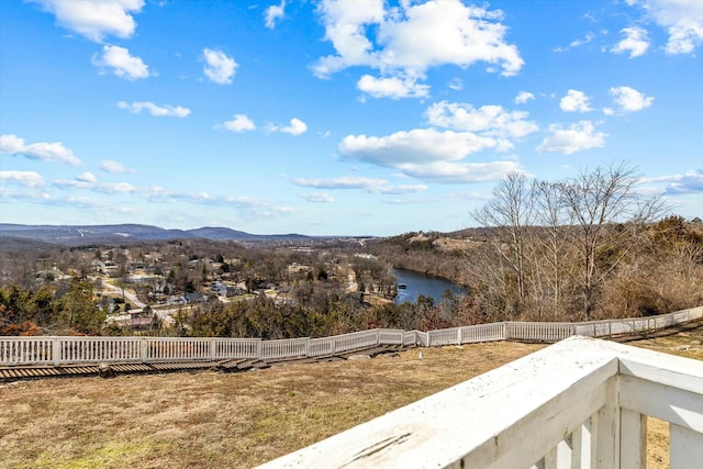 property view of mountains featuring a water view