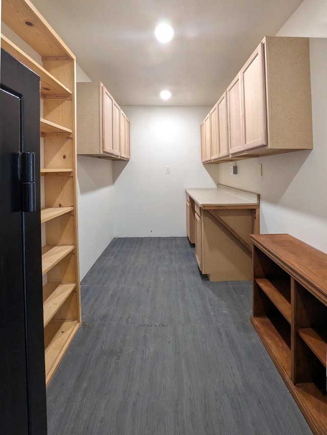 interior space featuring dark wood-style floors and recessed lighting