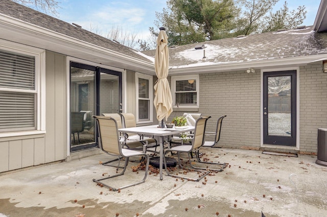 view of patio featuring outdoor dining space