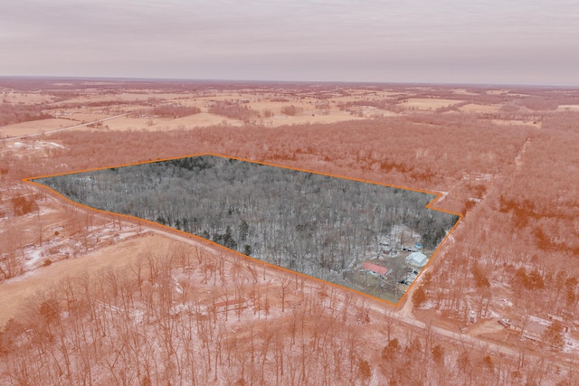 birds eye view of property featuring a rural view