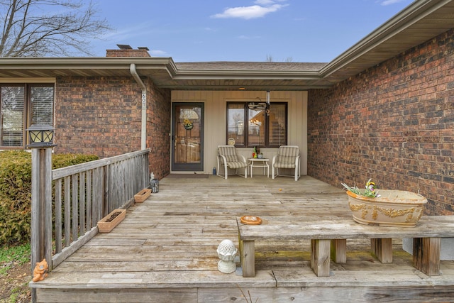 deck featuring a porch