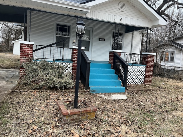 exterior space with a porch