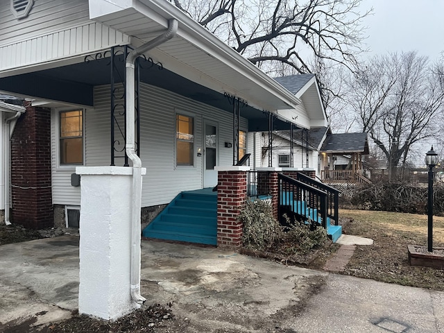 exterior space with covered porch