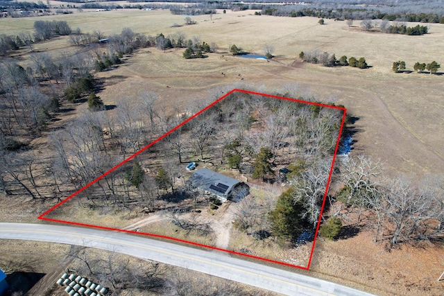 aerial view featuring a rural view