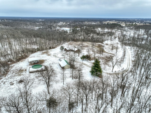 view of snowy aerial view