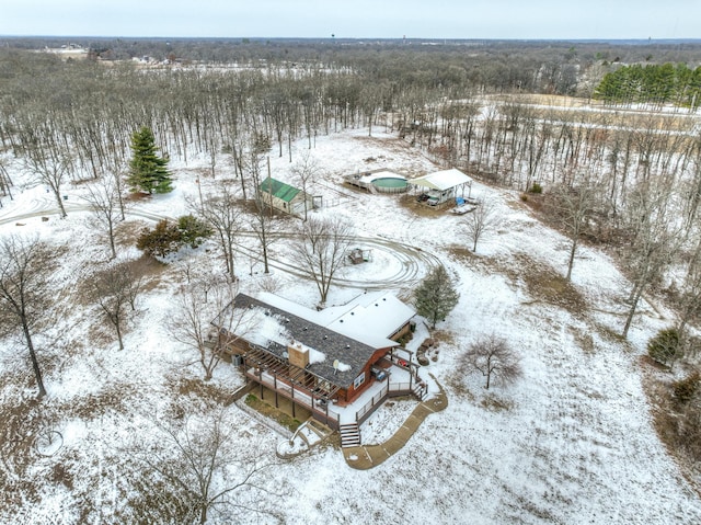 view of snowy aerial view