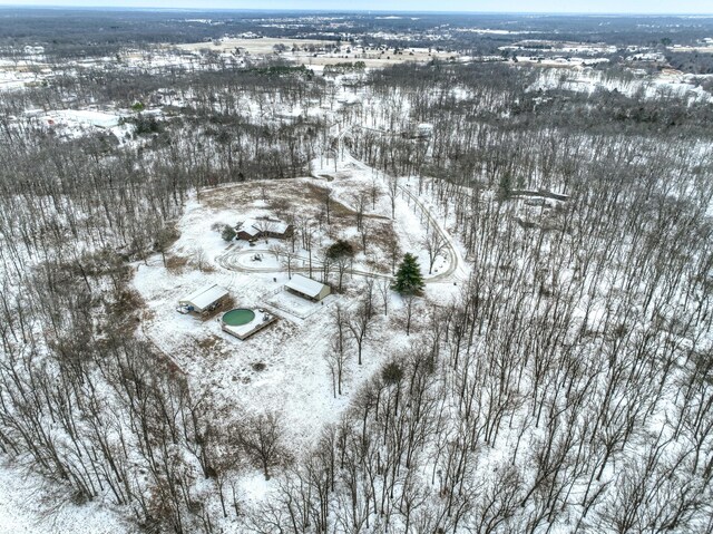 view of snowy aerial view