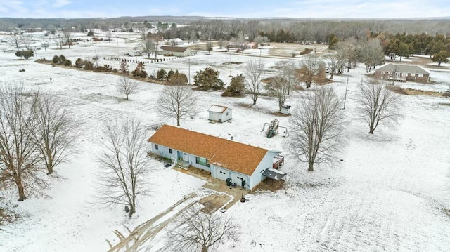 view of snowy aerial view