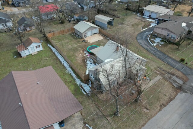 birds eye view of property with a residential view