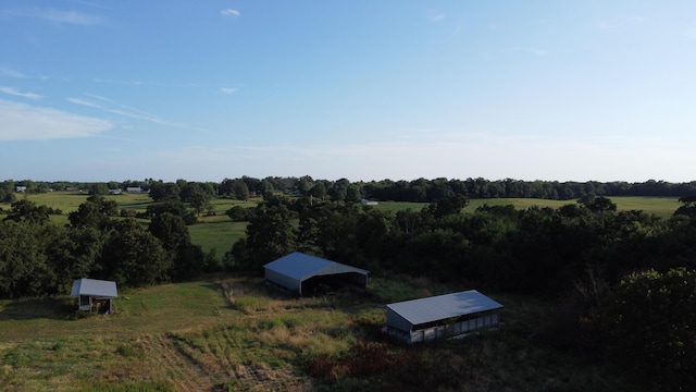 aerial view with a rural view