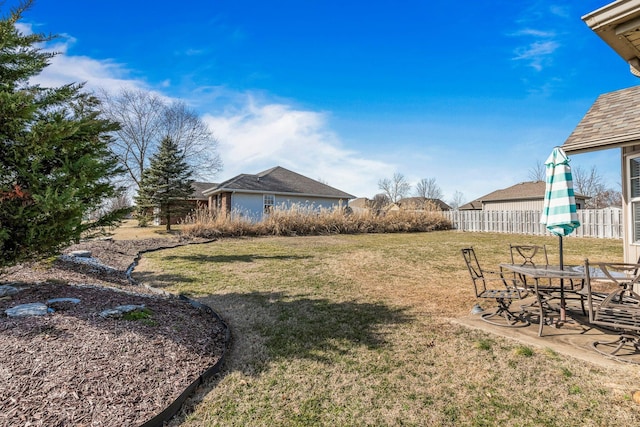 view of yard with a patio area and fence