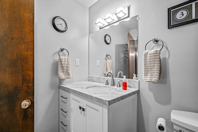 bathroom with toilet and vanity