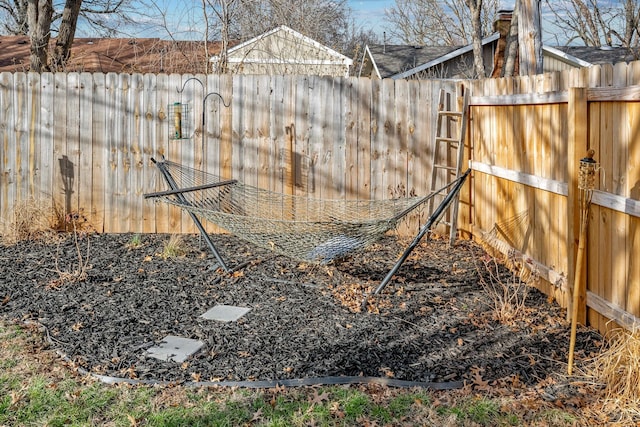 view of yard featuring fence