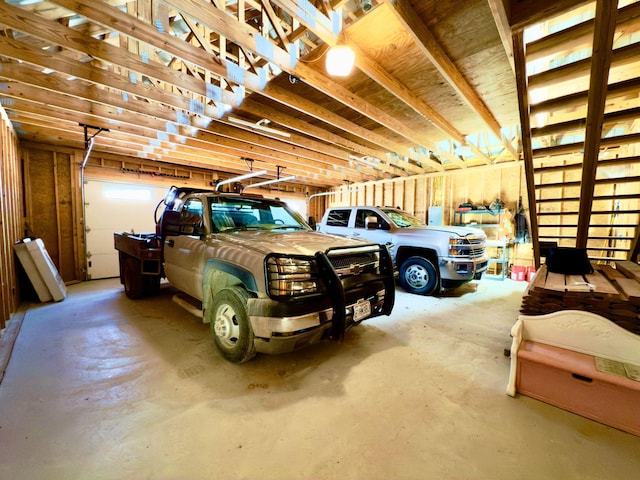 view of garage