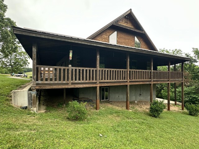 300 Roundup Ln, Bakersfield, MO 65609 - rear view of property featuring a deck and a yard