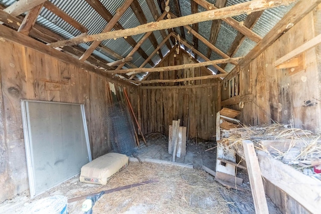 misc room featuring vaulted ceiling