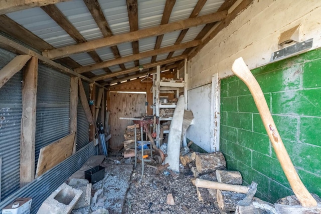 interior space with lofted ceiling