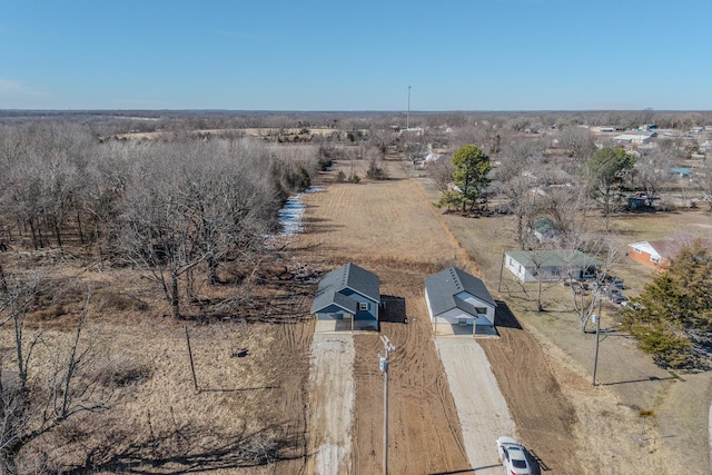 aerial view with a rural view