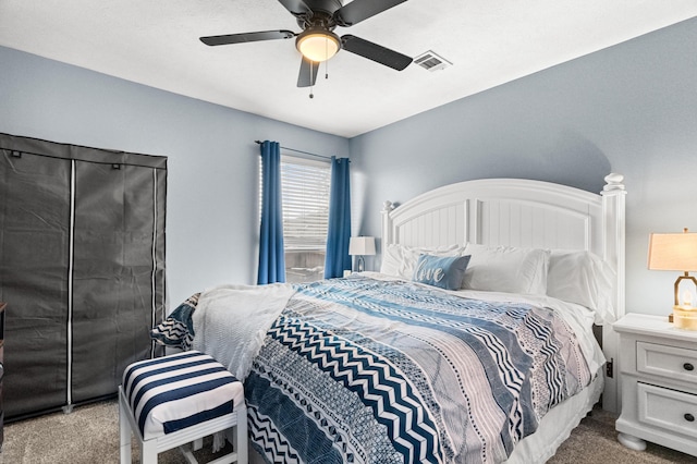 187 Clubhouse Dr Unit 19, Branson, MO 65616 - bedroom featuring ceiling fan, carpet floors, and visible vents