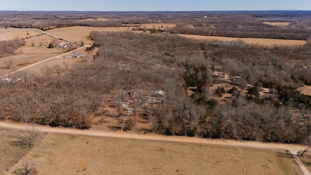 aerial view featuring a rural view