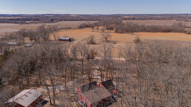 drone / aerial view with a rural view