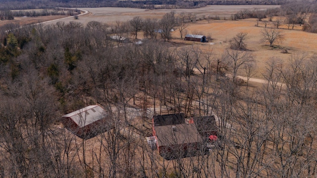 aerial view with a rural view