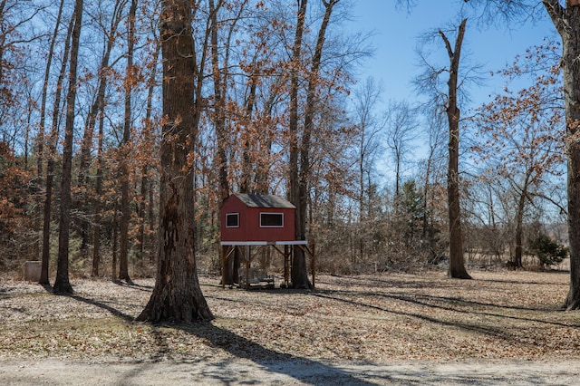 view of yard featuring an outbuilding