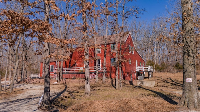 view of yard with a wooden deck