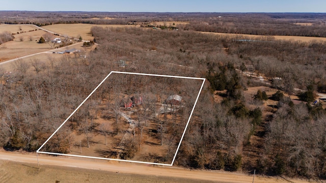 aerial view with a rural view