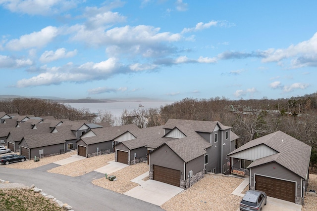 drone / aerial view with a residential view