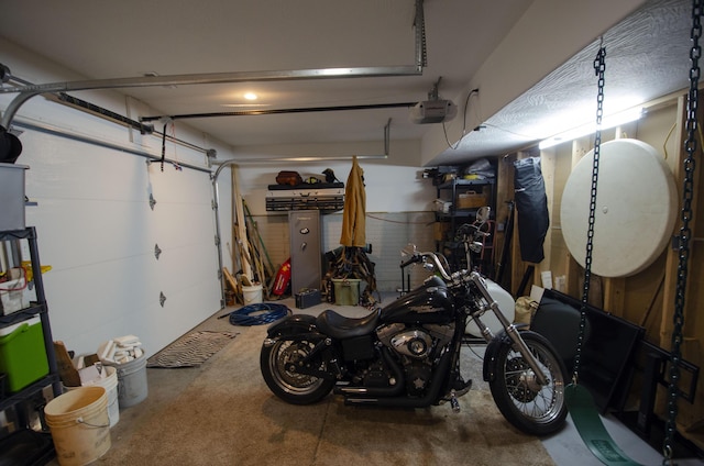 garage featuring a garage door opener