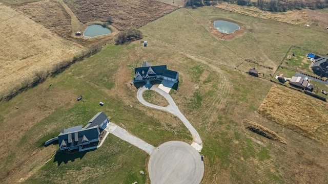 drone / aerial view featuring a rural view