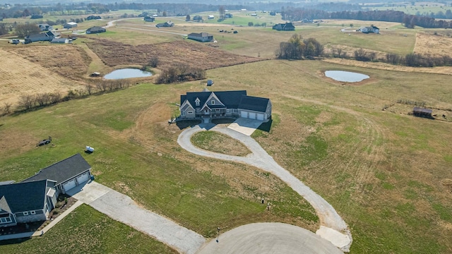 aerial view with a rural view